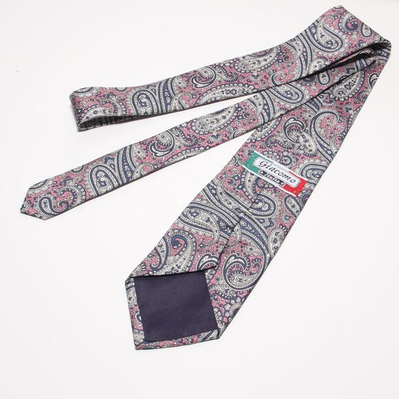 Vintage Giacomo Italia Paisley Print Silk Tie 3.25" x 57.25" - Picture 5 of 7